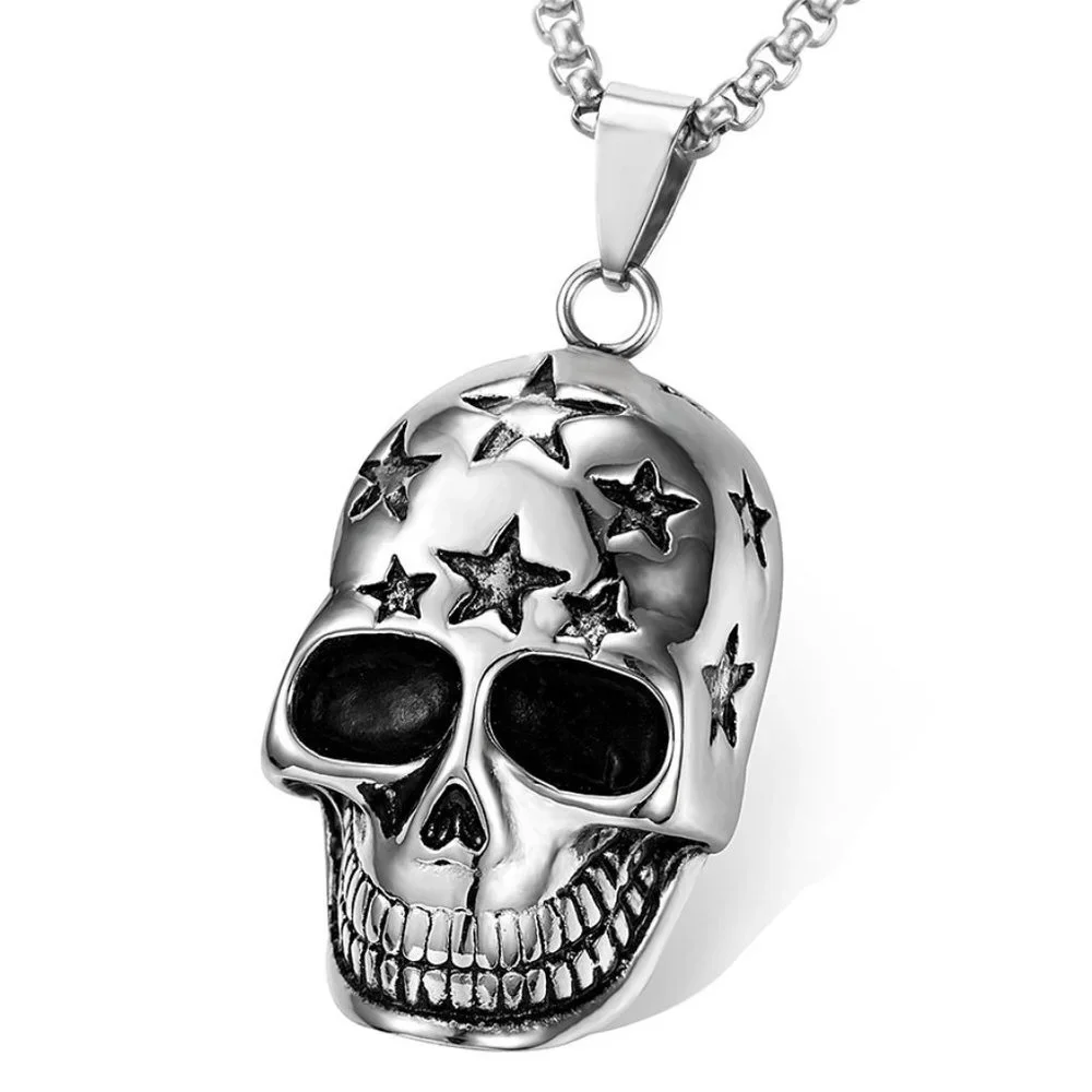 ❤️Ghost head Skull pendant Necklace for women/men, N90201P164